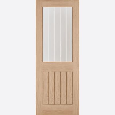 Unfinished Contemporary Oak Belize Half Light Internal Door...