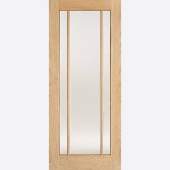 Unfinished Oak Lincoln Glazed 3L Frosted Glass