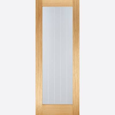 Pre-Finished Oak Mexicano Pattern 10 Glazed Internal Door Wo...