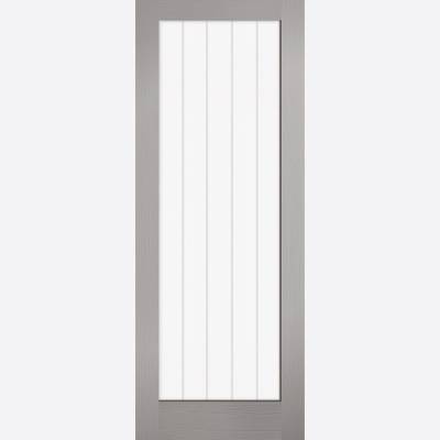 Grey Moulded Textured Vertical 1 Light Internal Door...