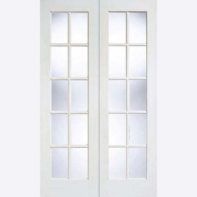 White Primed GTPSA Glazed Internal French Door Pair ...
