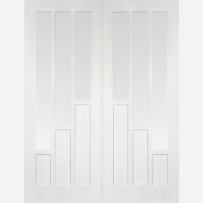 White Primed Coventry Glazed Internal French Door Pair ...