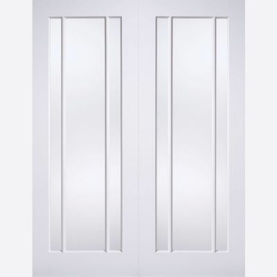 White Primed Lincoln Glazed Internal French Door Pair...