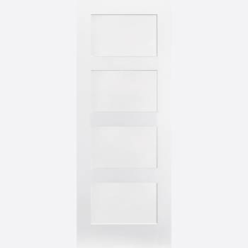White Shaker 4 Panel Fire Door