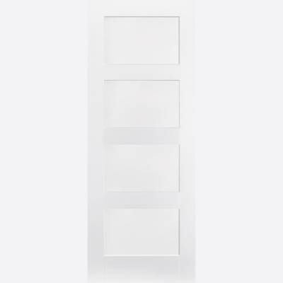 White Primed Shaker 4 Panel Internal Door Wooden Timber...