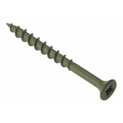 Decking Screw Countersunk Pozi Hardened Screws Green Treated...
