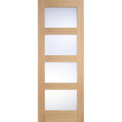 Oak Shaker Frosted Glazed Internal Door Wooden Timber...