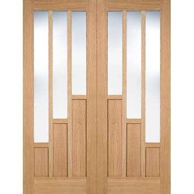 Oak Coventry Glazed Internal French Door Pair Wooden Timber...