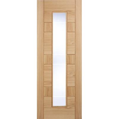 Pre-finished Oak Edmonton Clear Glazed Frosted Lines Interna...
