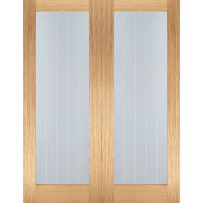 Oak Mexicano Pattern 10 Glazed Pairs Internal Door Wooden Ti...