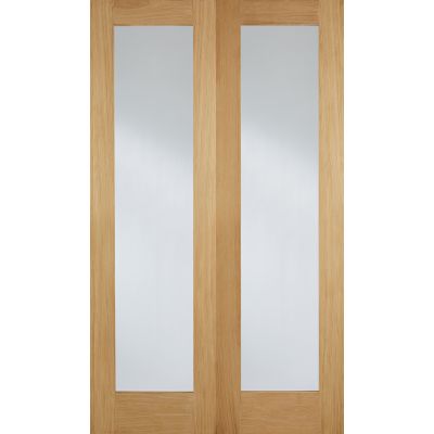 Oak Pattern 20 Glazed Internal French Door Pair Wooden Timbe...