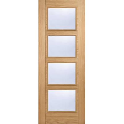 Pre-finished Oak Vancouver Clear Glazed Internal Door Wooden...
