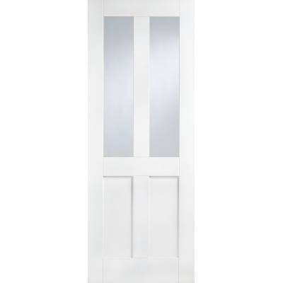 White Primed London Glazed Internal Door Wooden Timber...