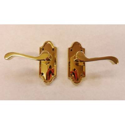 Chatsworth Scroll Brass PVD Internal Door Handle Lever Latch...