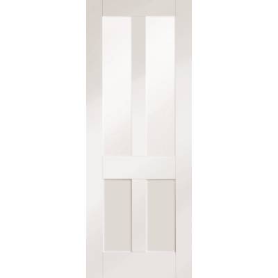 White Primed Malton Shaker Clear Glazed Internal Door Interi...